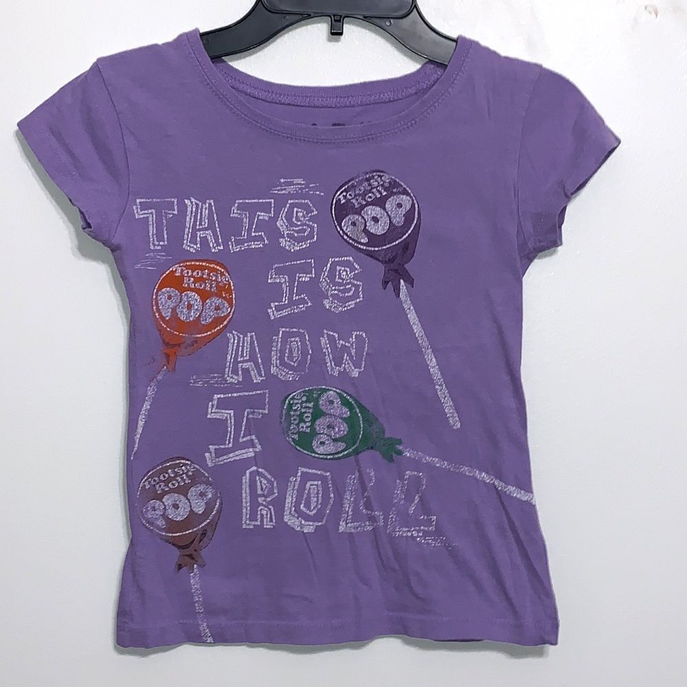 Tootsie Roll Pop | Girls Purple Short Sleeve T shirt Top Size S